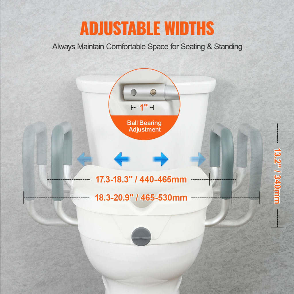 Raised Toilet Seat  Round , Elongated Toilet, Twist Lock