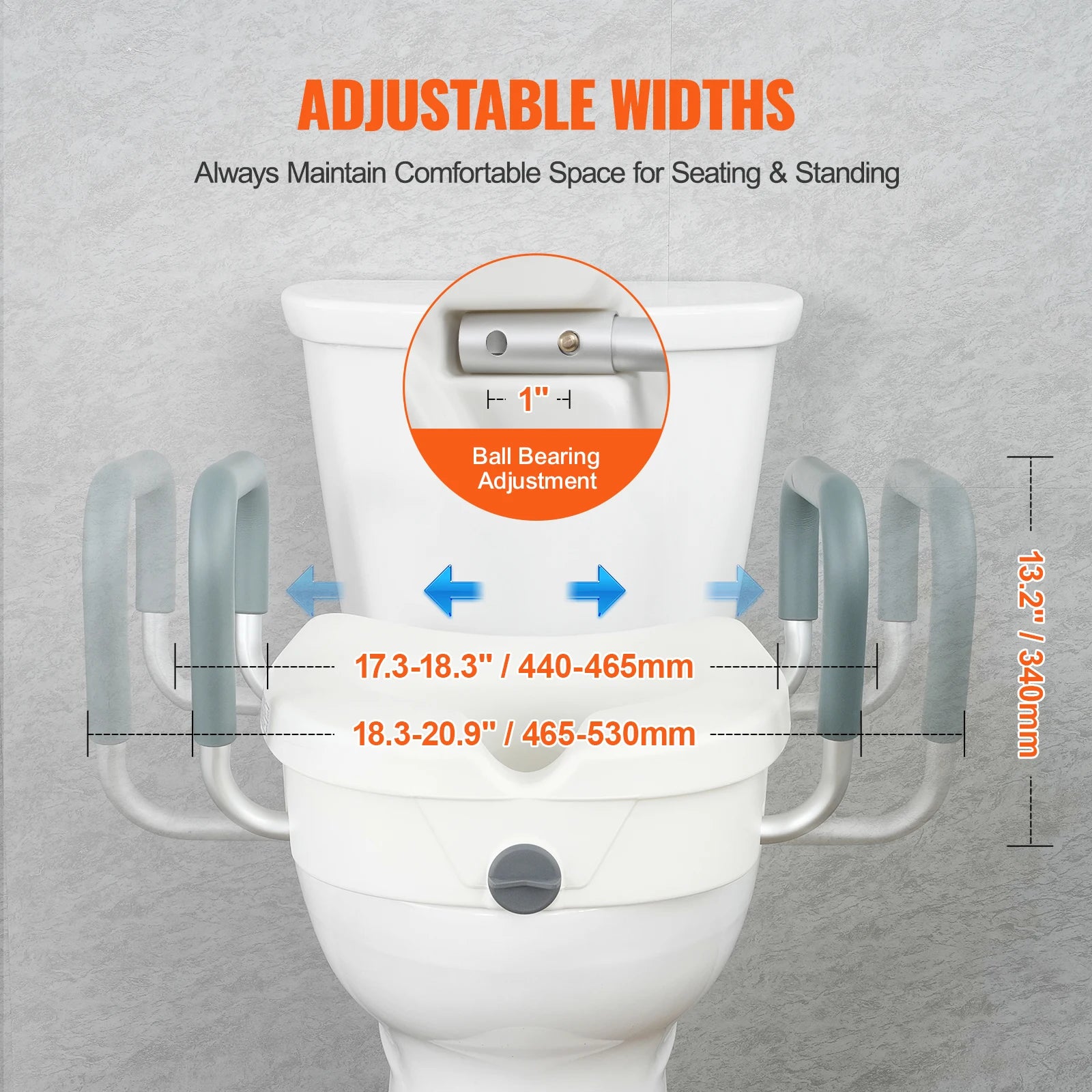 Raised Toilet Seat  Round , Elongated Toilet, Twist Lock