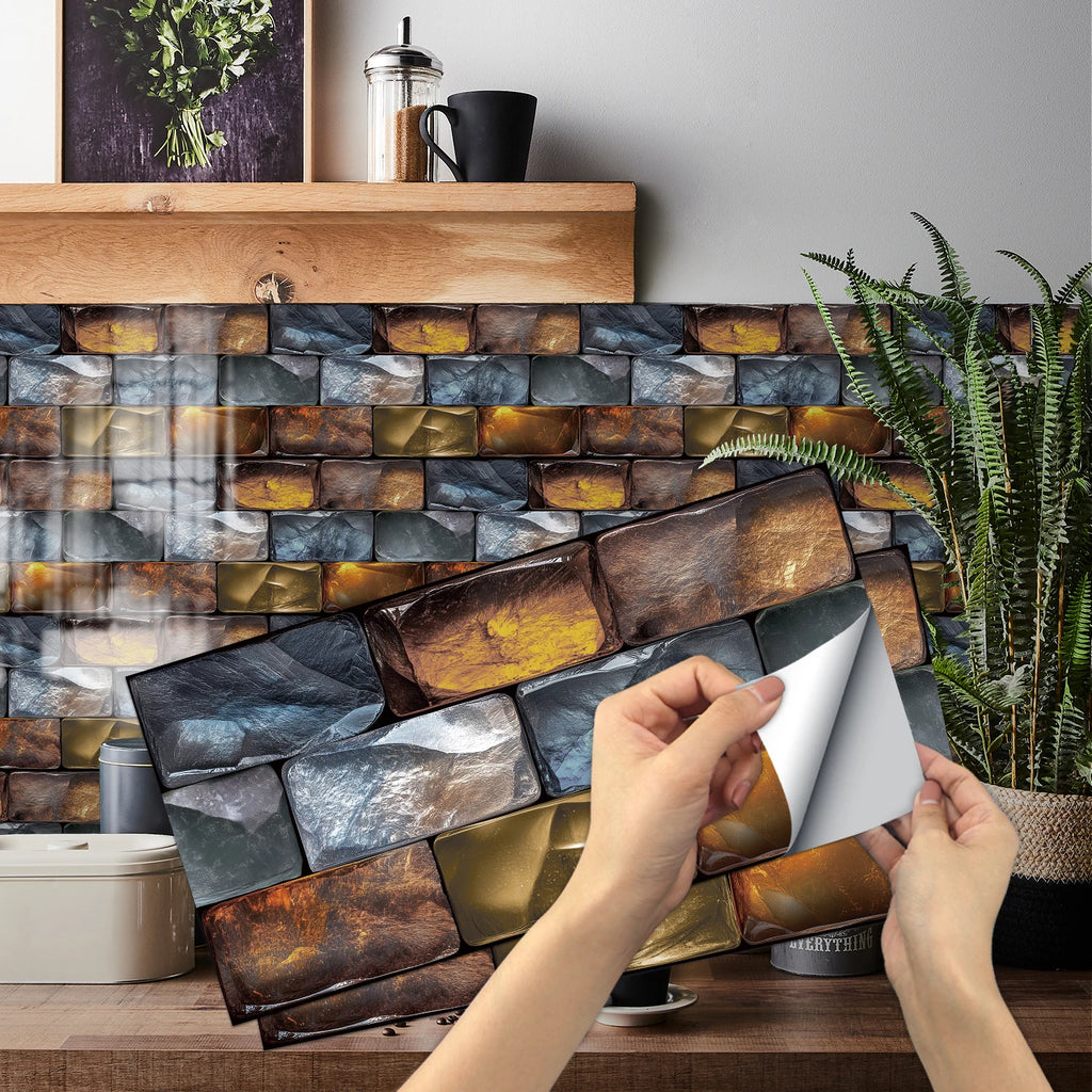 Vintage Faux Wall Tile Self-Adhesive Decal