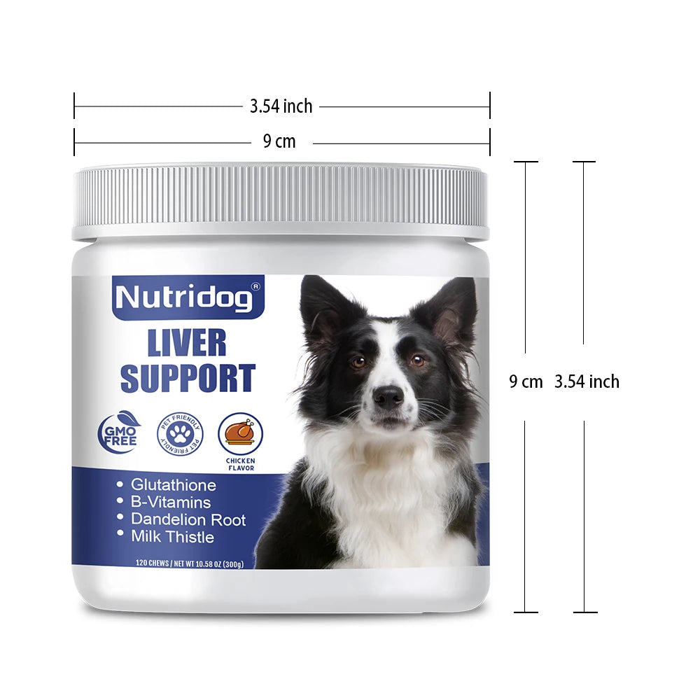 Dog Liver Support Chews 120 PCS/Bottle