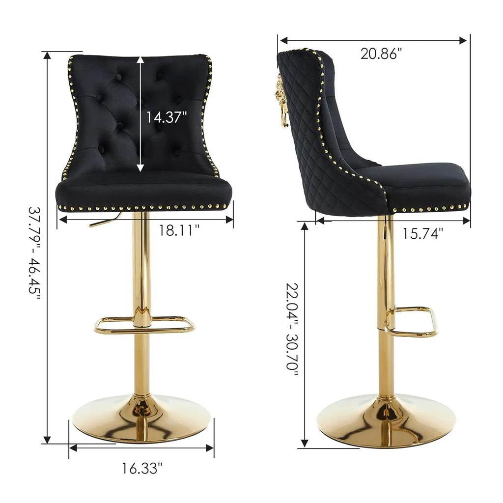 Set of 2 Swivel Chairs with Lion