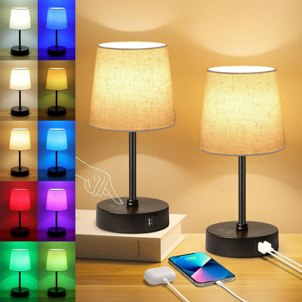 Set 2 Color Changing Lamps ,Touch Control