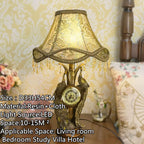 European Clock Peacock Lamp