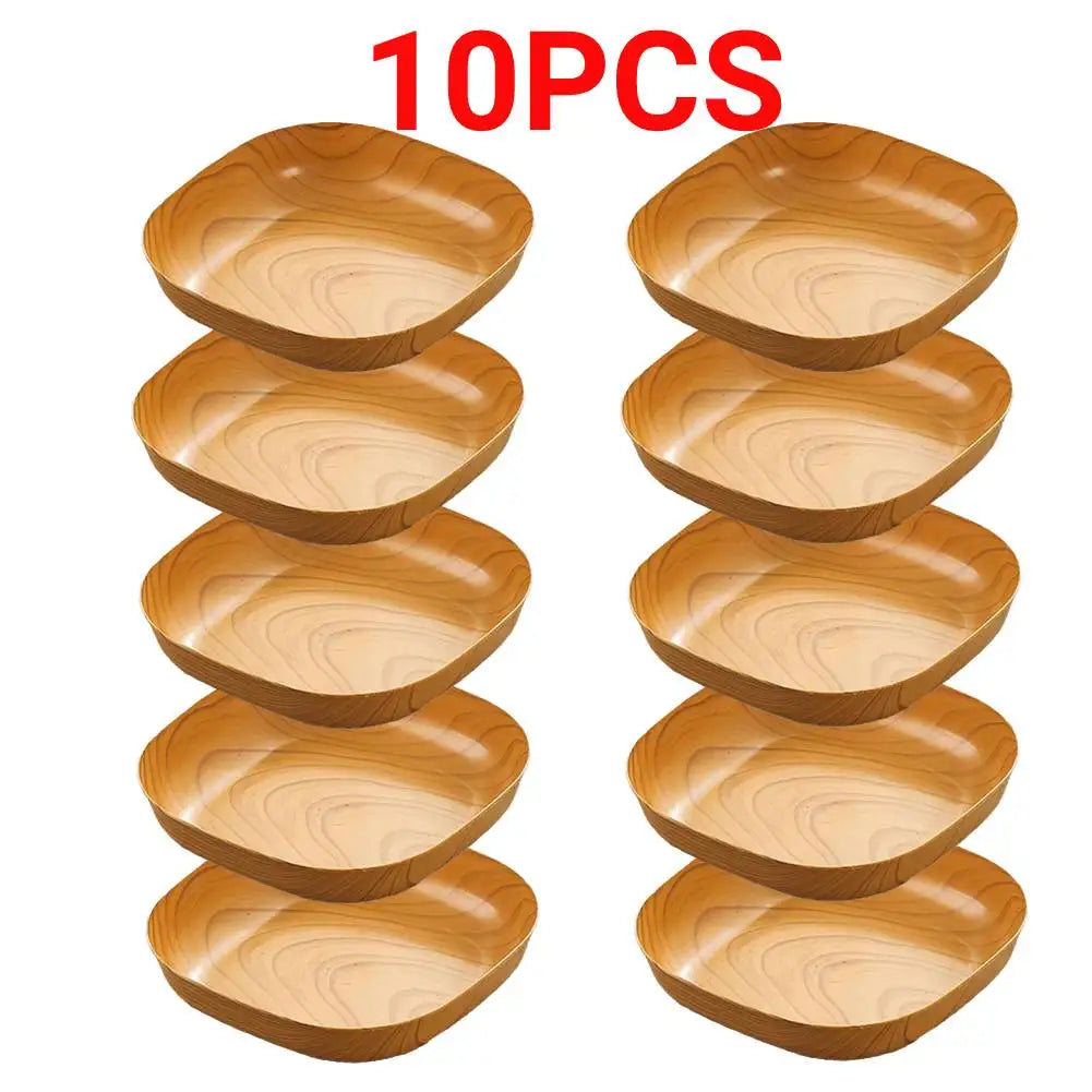 10PCS Wood Grain Dish
