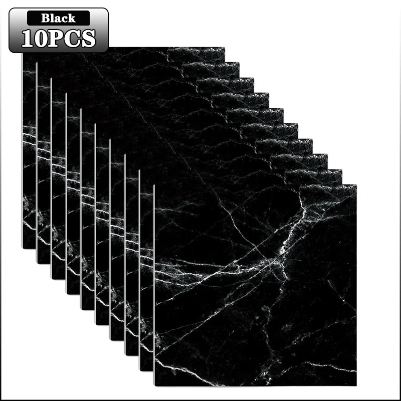 10-40PCS Marble Style Self-adhesive Floor Stickers Thickened Wear-resistant PVC Flooring Mats for Household Use Easy To Install
