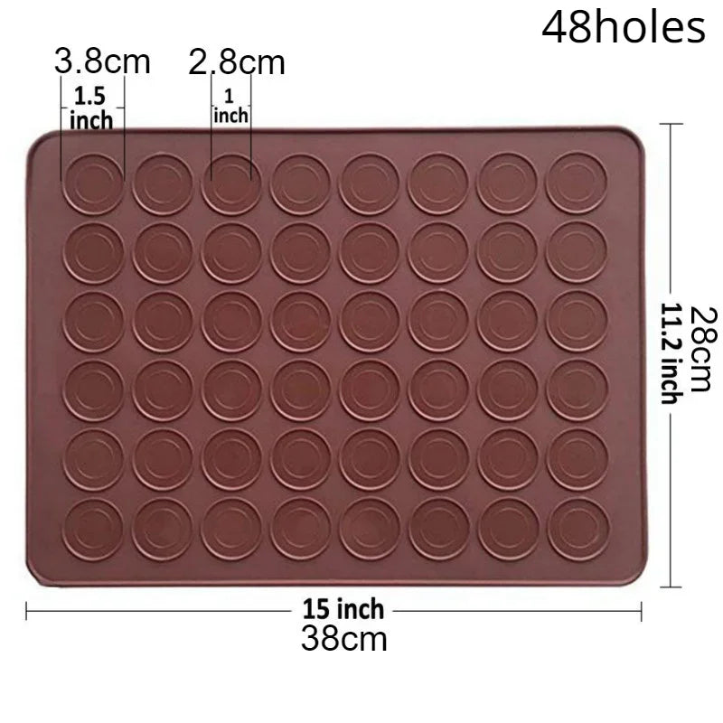 48/30 Holes Silicone Macaroon Baking Mold
