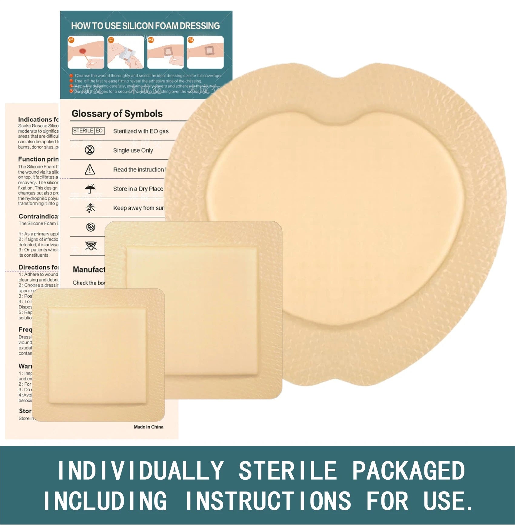 Silicone Foam Dressing, Waterproof
