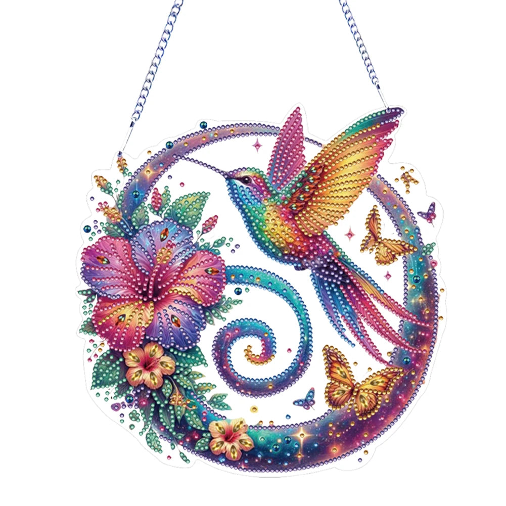 Flat Hummingbird Hanging Diamond Art Kit