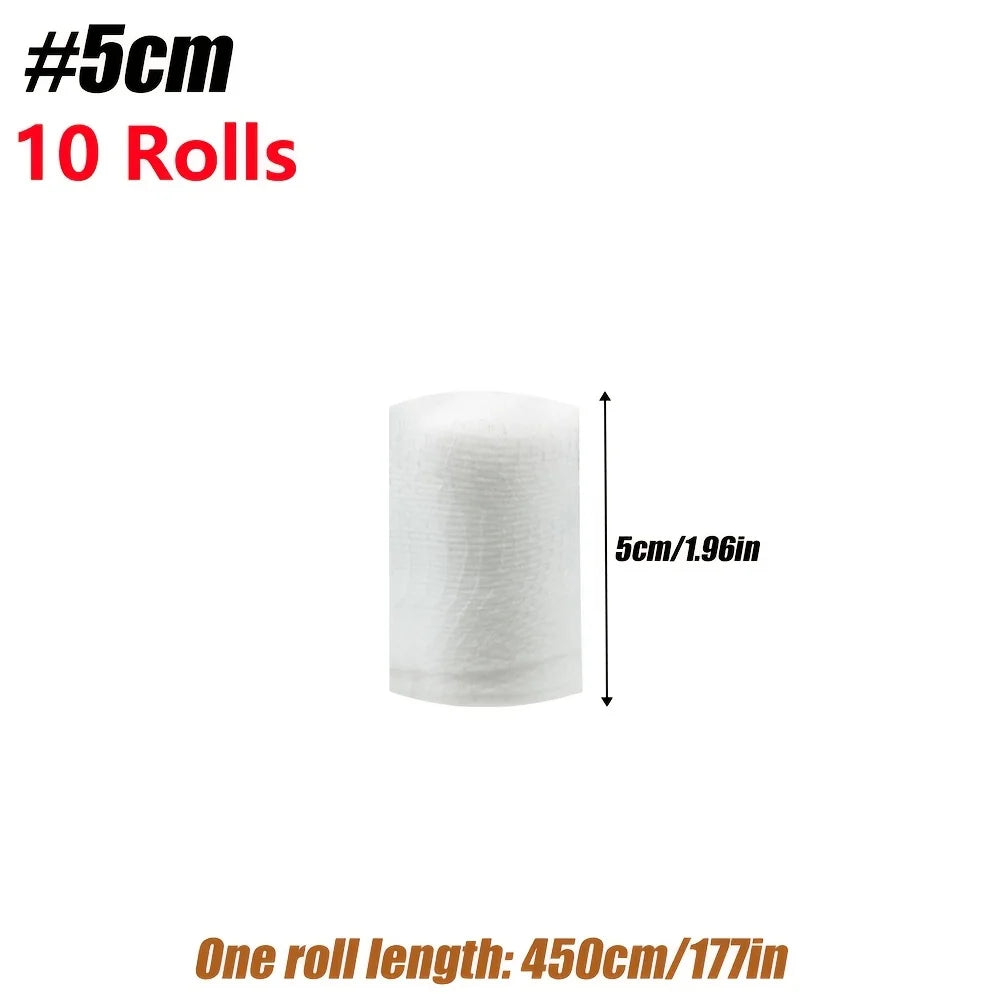 10 Rolls Breathable Gauze Bandage Rolls
