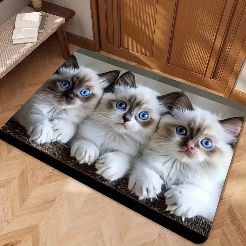 Adorable Cat Doormat/ Non-Slip