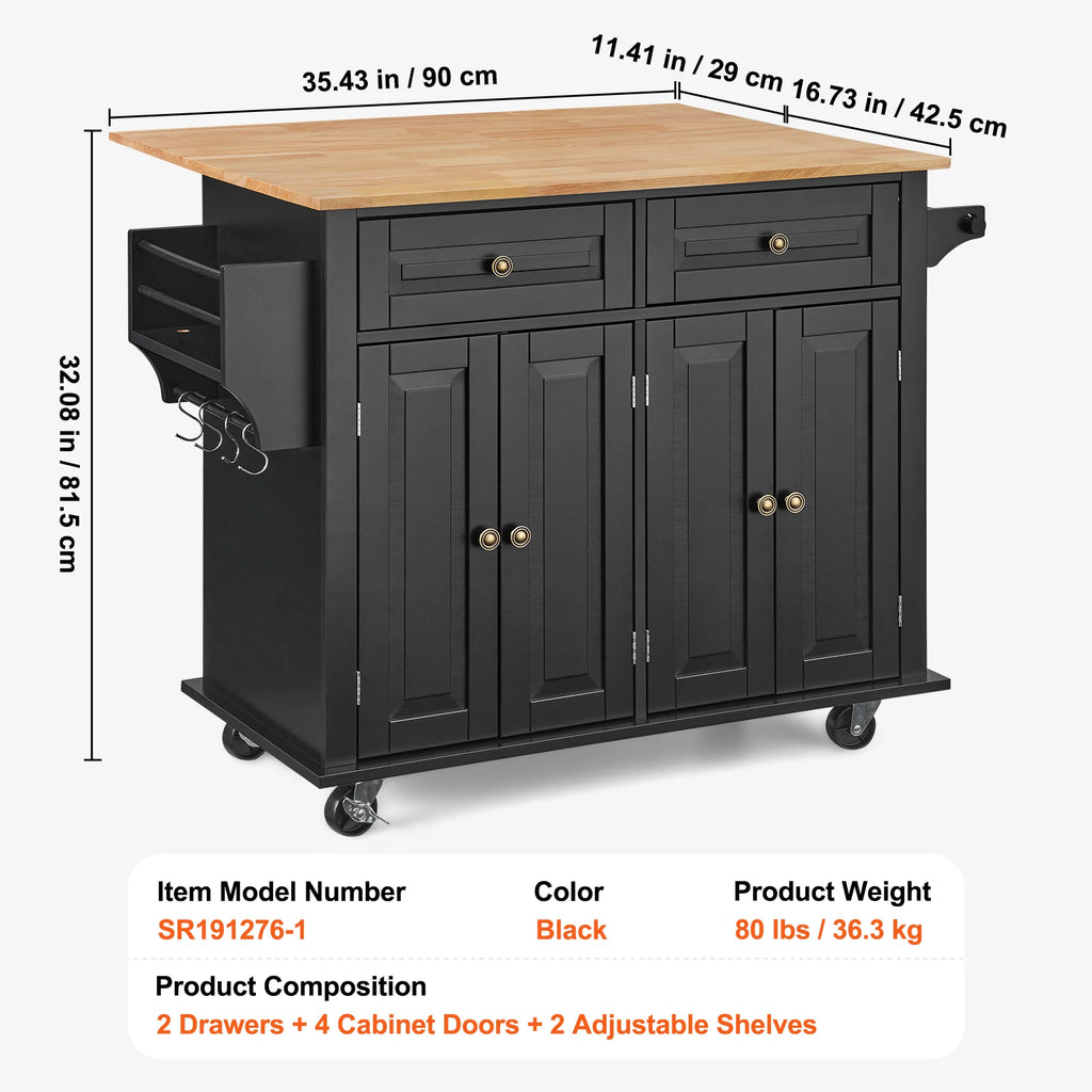 43" Kitchen Island Cart