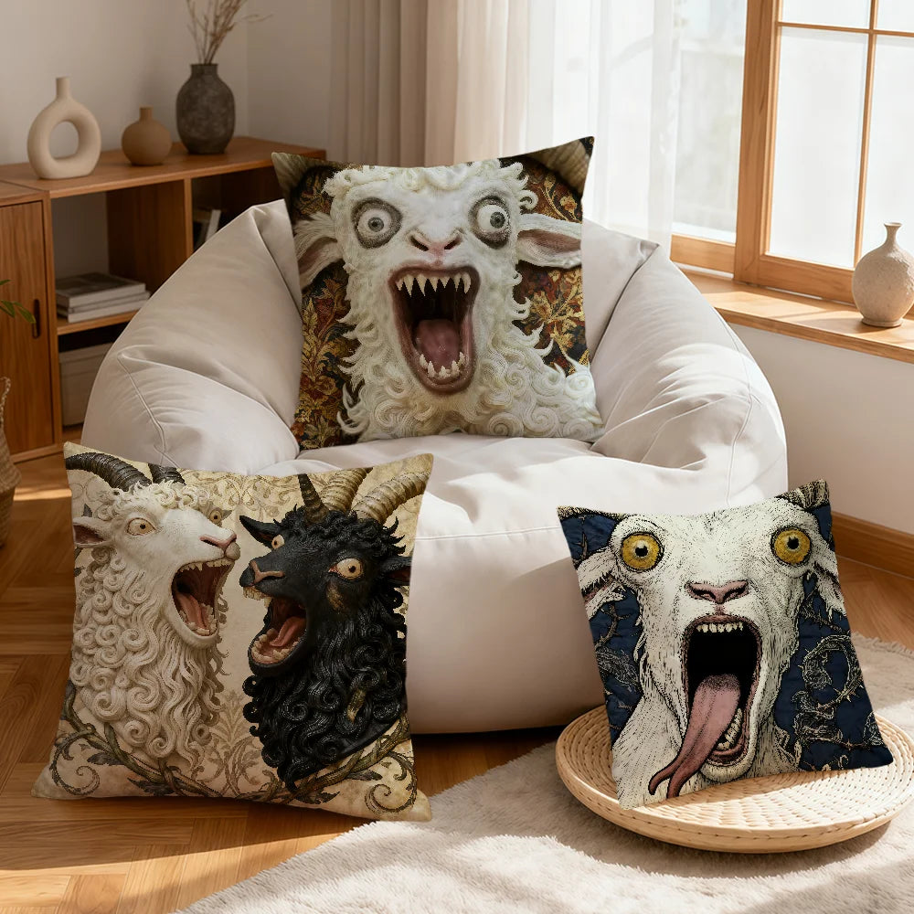 Screaming Goat Pillow Cover