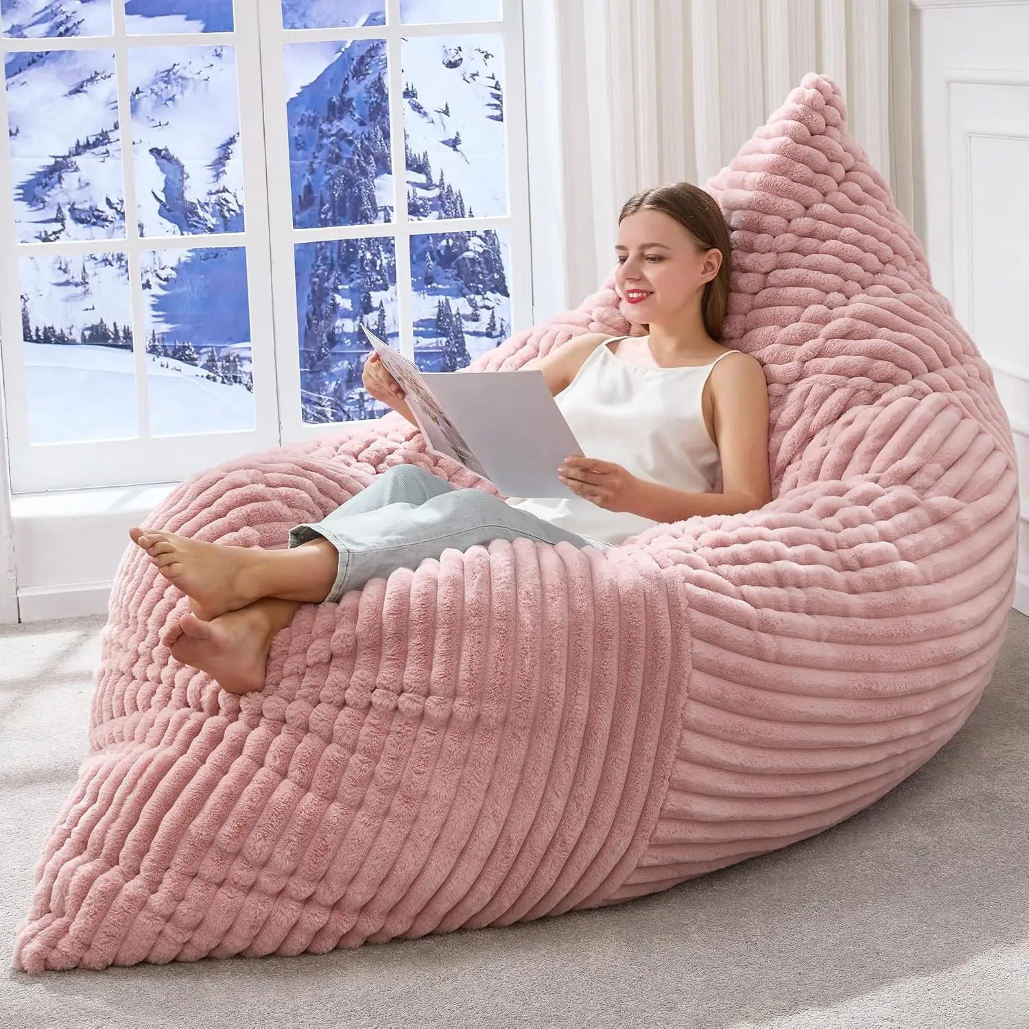 Giant Bean Bag Chair with Washable Cover