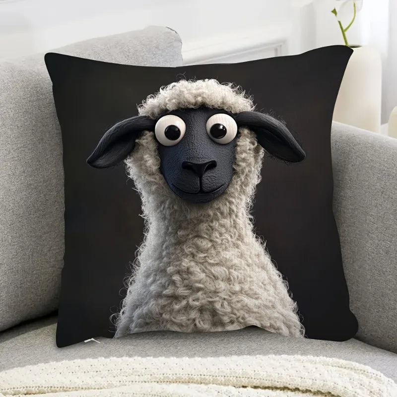 Cute Cartoon Sheep Pillow Cover