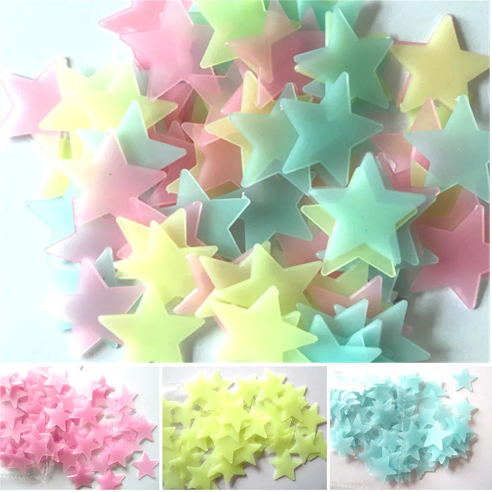 100pcs Fluorescent/ Stars Wall Stickers