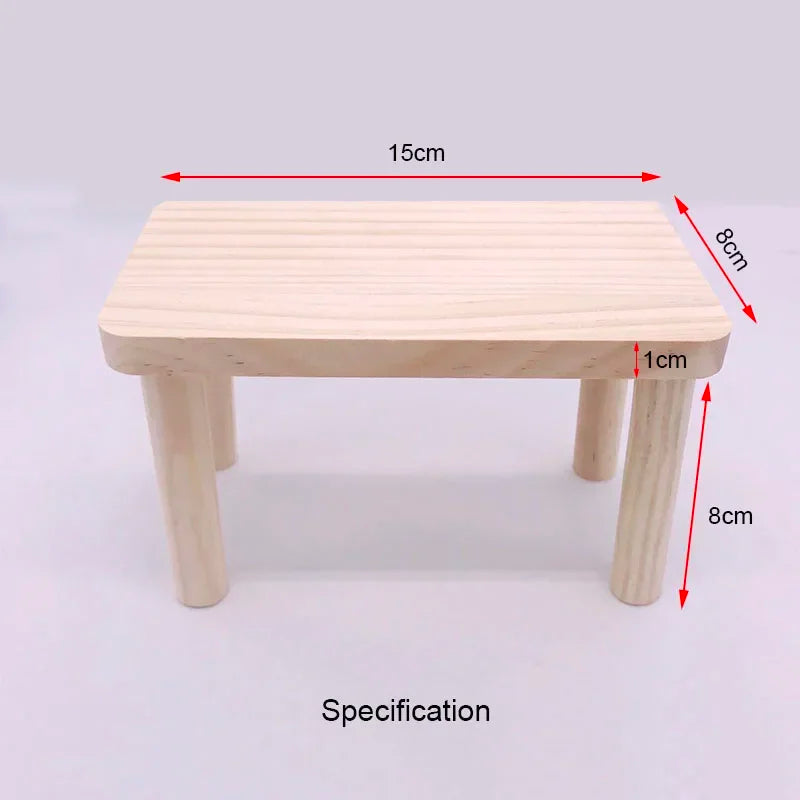 1pc Wooden House Desk Platform Stand