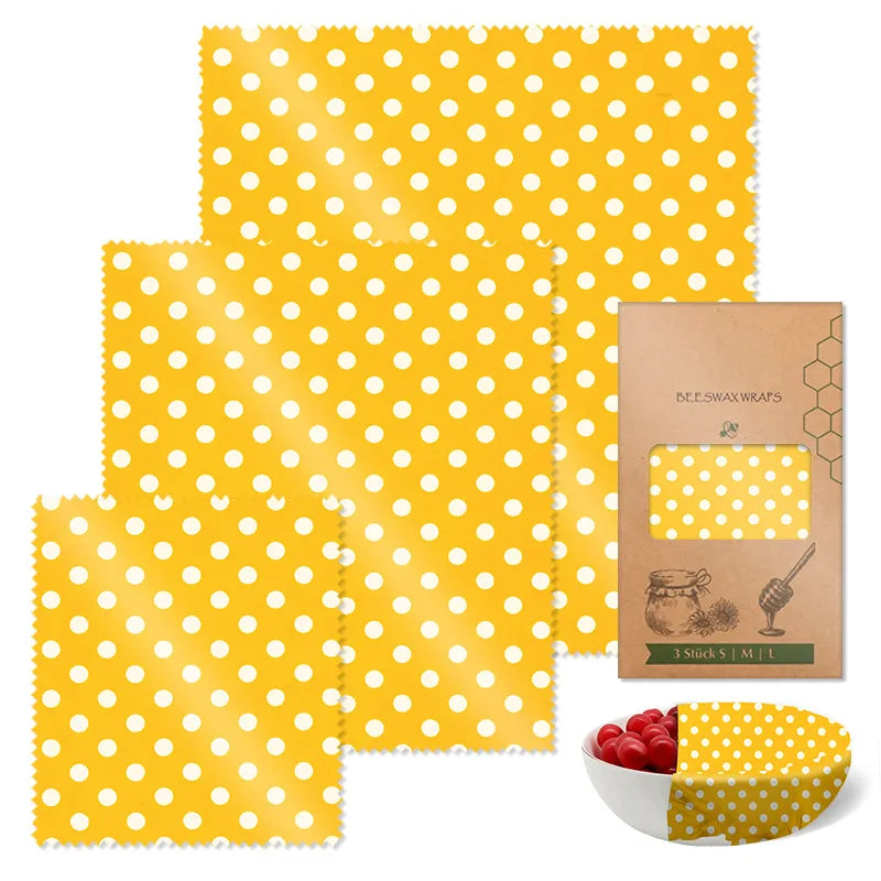 3PC/SET Beeswax Food Wraps, Reusable