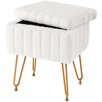 Hidden Storage Stools/ 4 Metal Legs