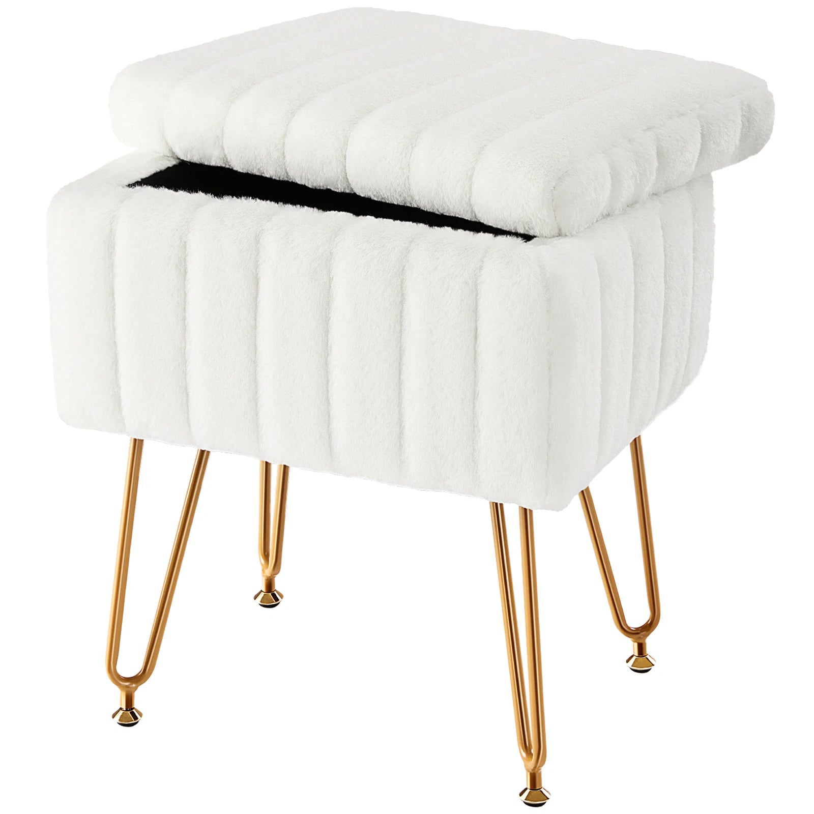 Hidden Storage Stools/ 4 Metal Legs
