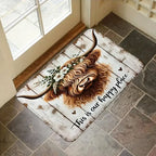 Highland Cow Pattern Door Mat