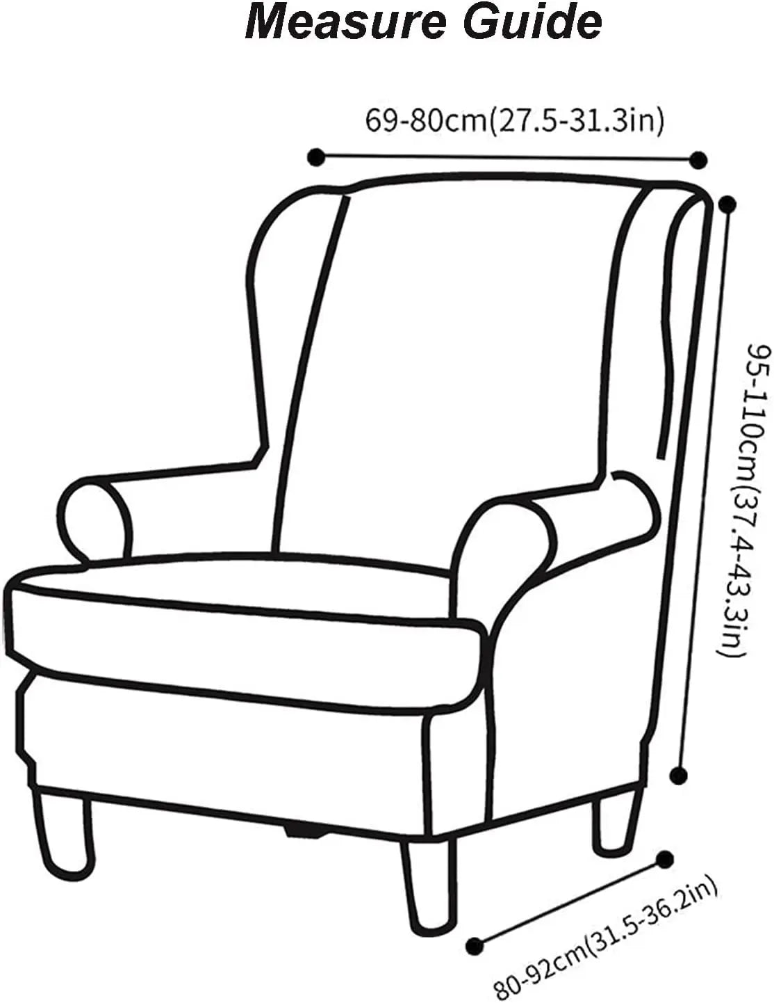 Chair Cover Wingback Stretch Spandex Armchair
