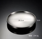 Thick Stainless Steel Round Dinner Plate