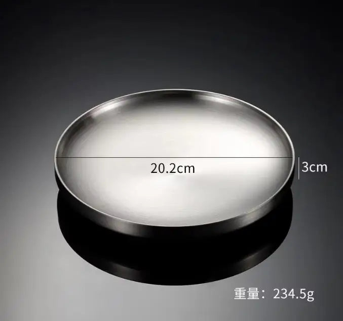 Thick Stainless Steel Round Dinner Plate