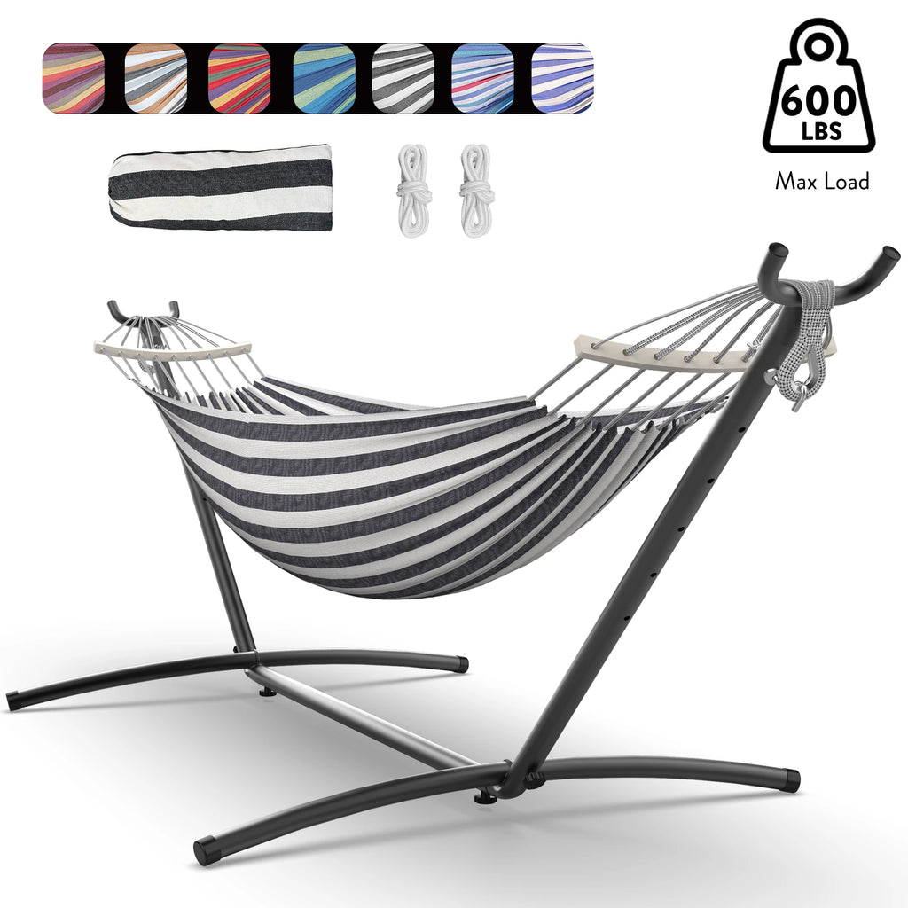 Hammock with Adjustable Stand, 600lb Capacity