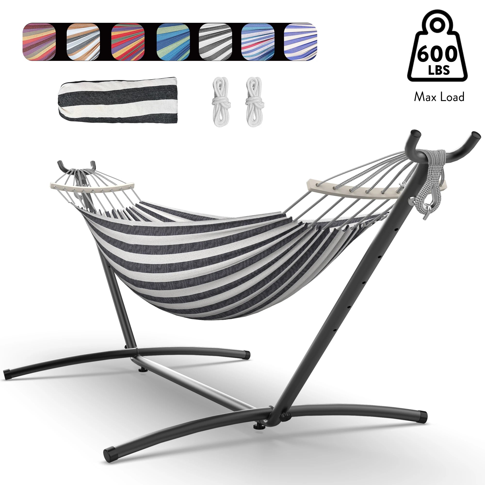 Hammock with Adjustable Stand, 600lb Capacity