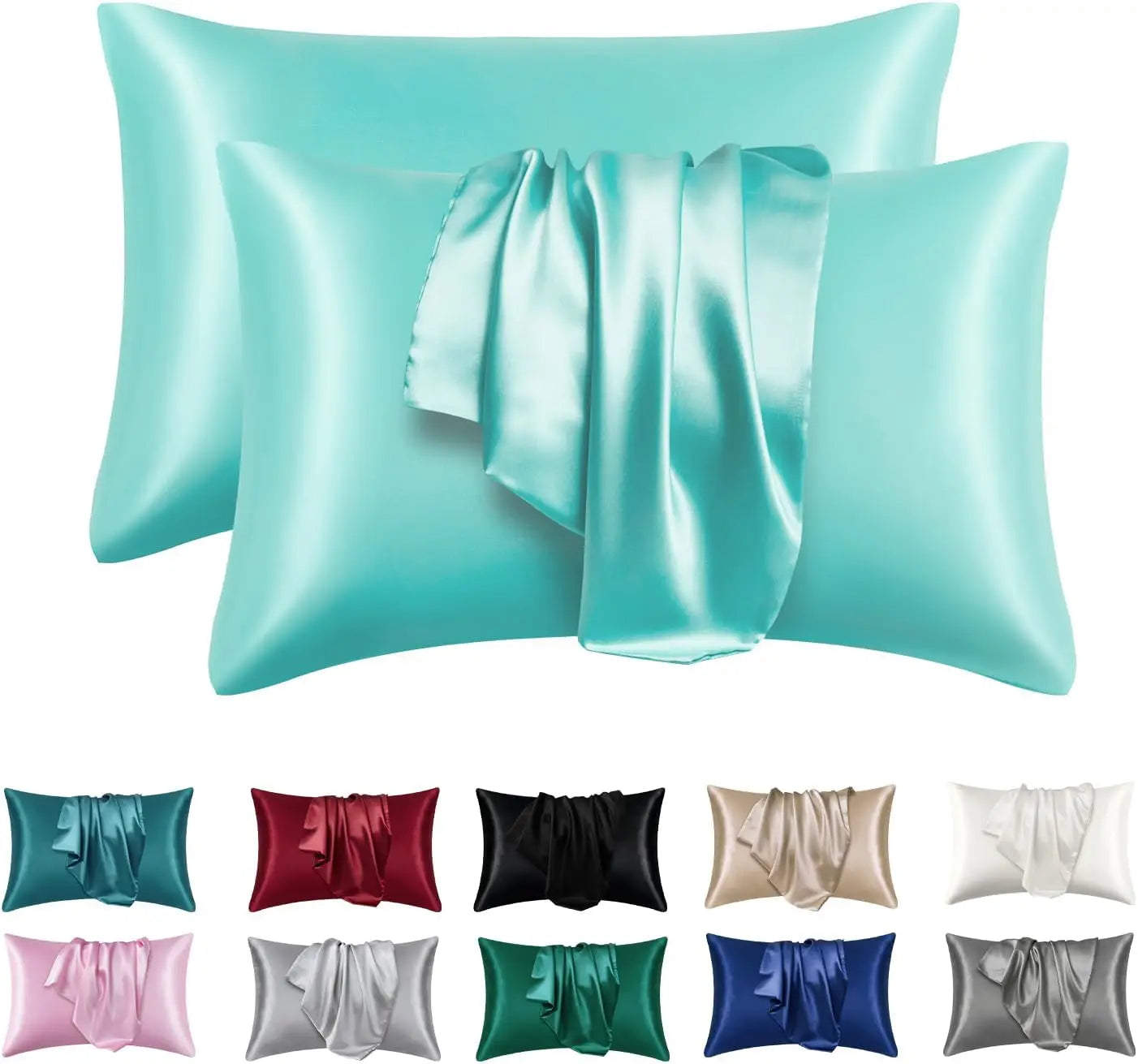 2pcs Satin Silk Pillowcase