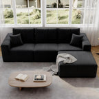 Sectional Sofa L-Shape  Black Customized
