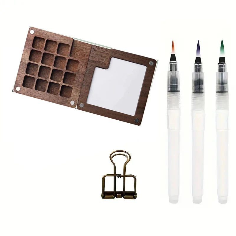Watercolor Art Painting Kit , Clip ,Water Brush
