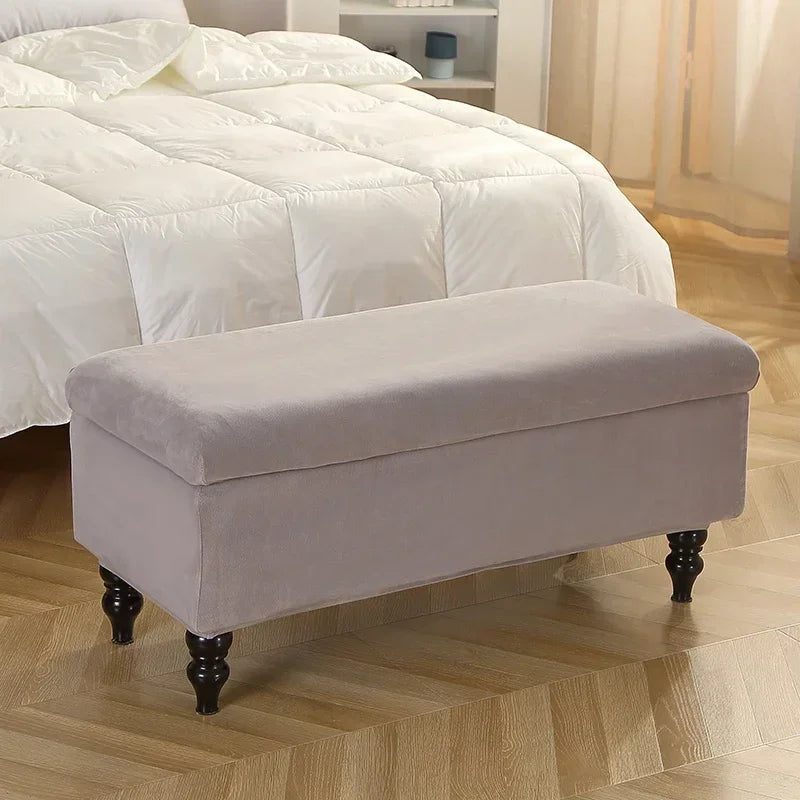 Velvet Storage Rectangle Ottoman