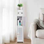White Storage Column Cabinet
