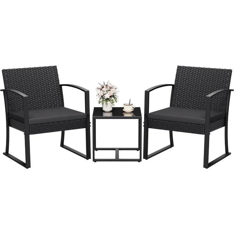 Resin 3 Piece Set, Cushions, and Table