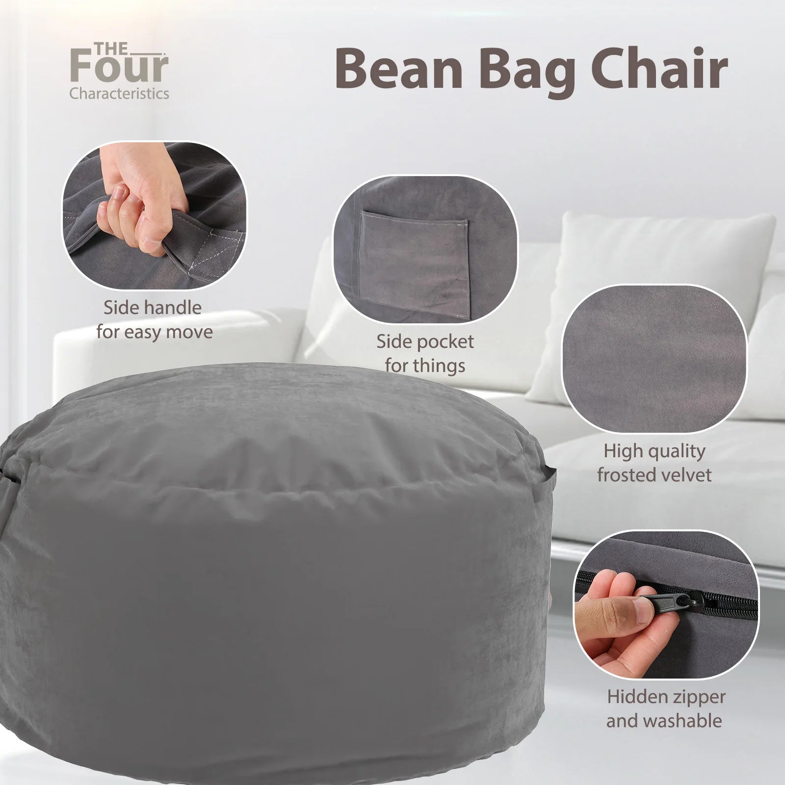 Oversized Bean Bag Chair/ Removable Cover