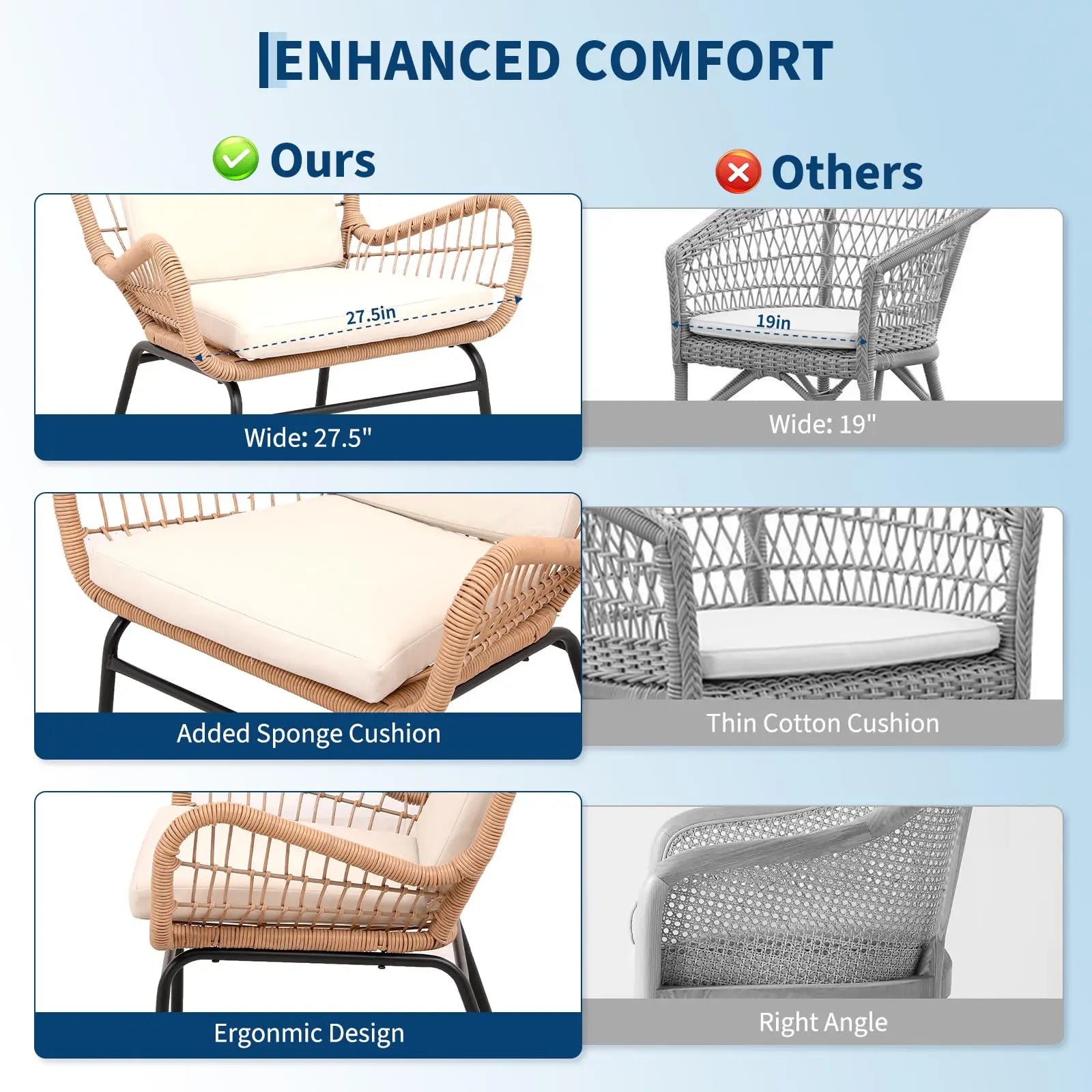 3PCS Patio Furniture Set