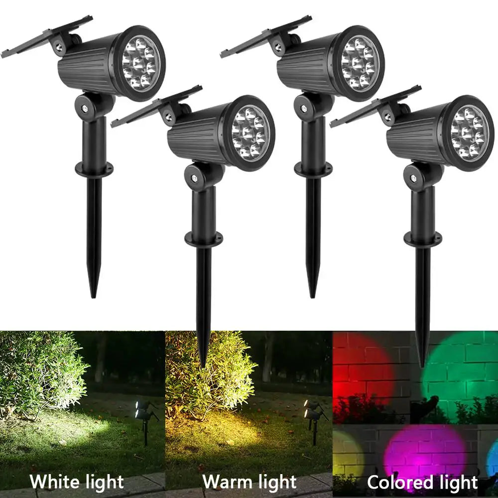9 LED Solar Outdoor Waterproof Spotlights