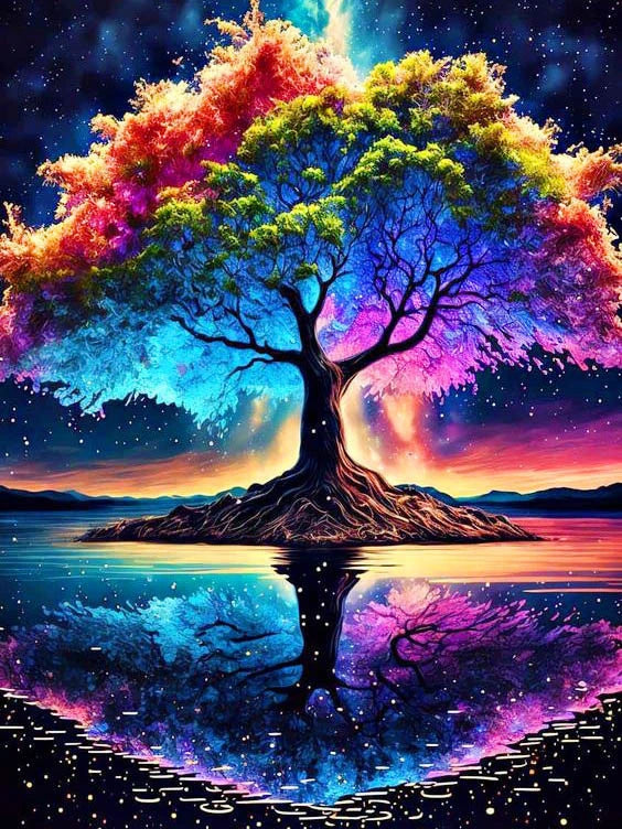 Diamond Painting Fantasy Moon Tree
