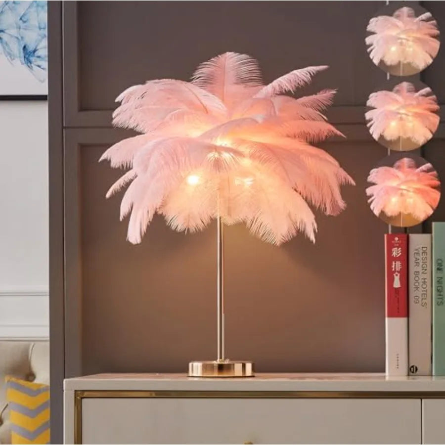 Ostrich Feather Lamp, 3-Color Modes