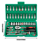 46Pcs  Mechanic Bit Socket Set