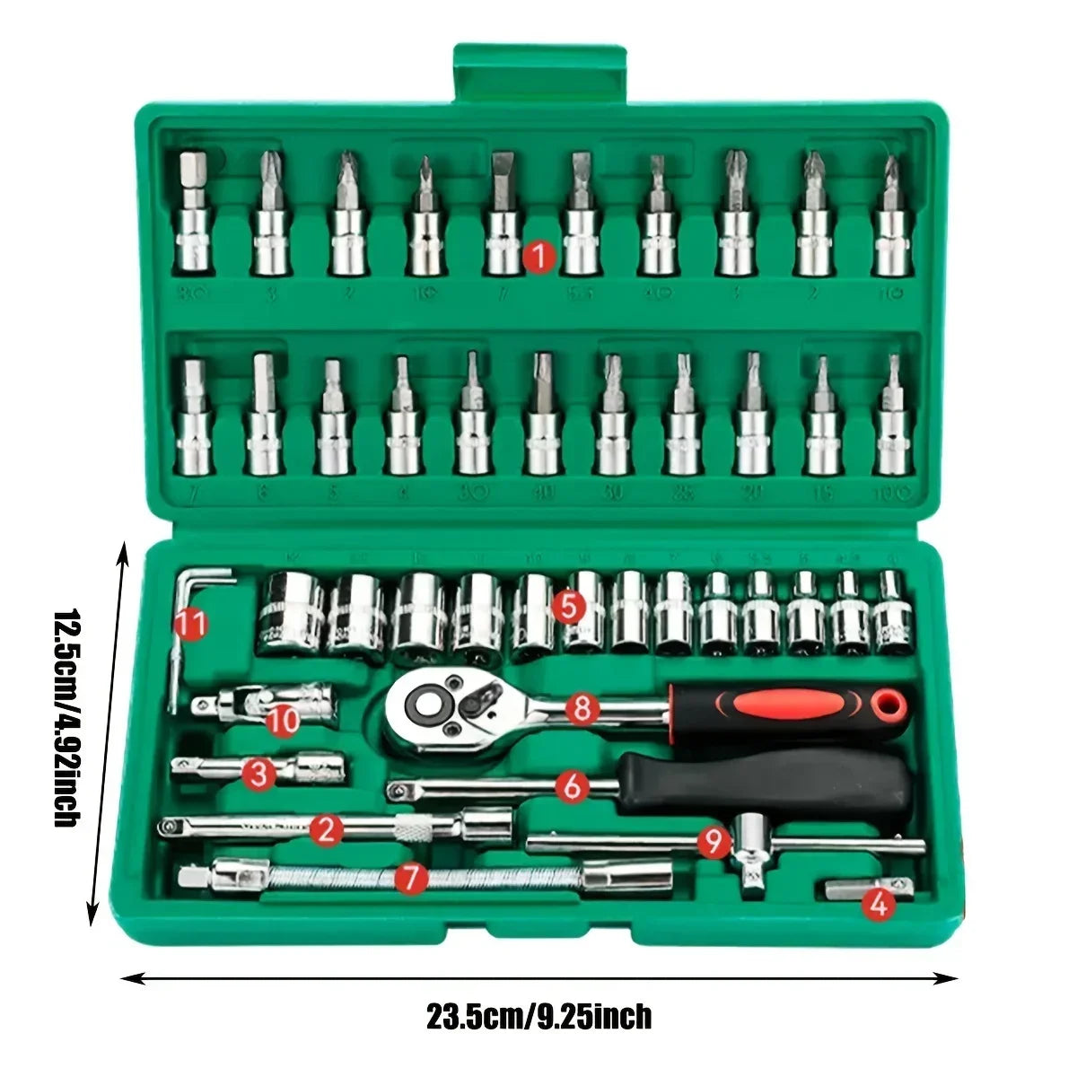 46Pcs  Mechanic Bit Socket Set