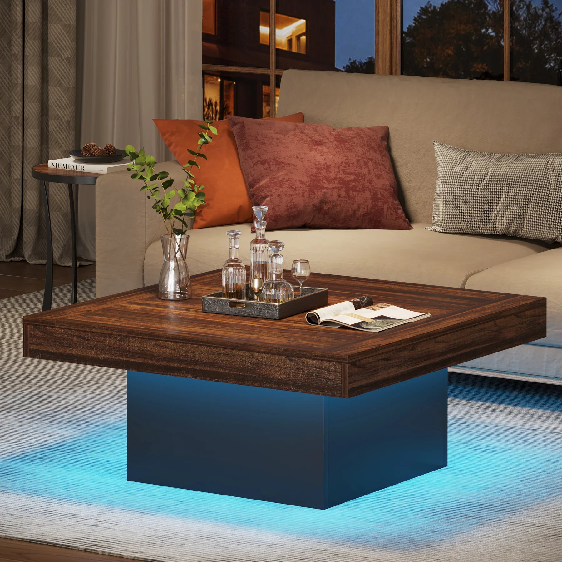 Table Square, LED, Wood
