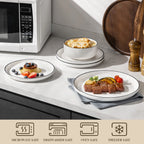 12/24 Pc  Black Rim Ceramic  Dinnerware Set