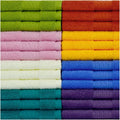 24 Washcloths Set 8 Colors, 100 % Cotton
