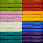 24 Washcloths Set 8 Colors, 100 % Cotton