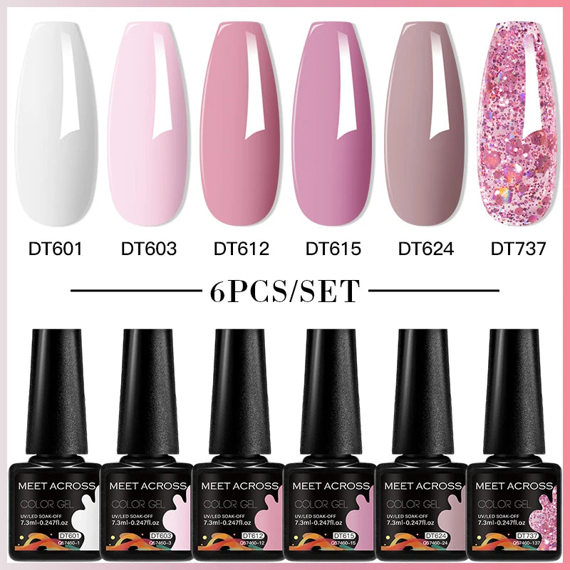6pc Nail Gel Polish Set