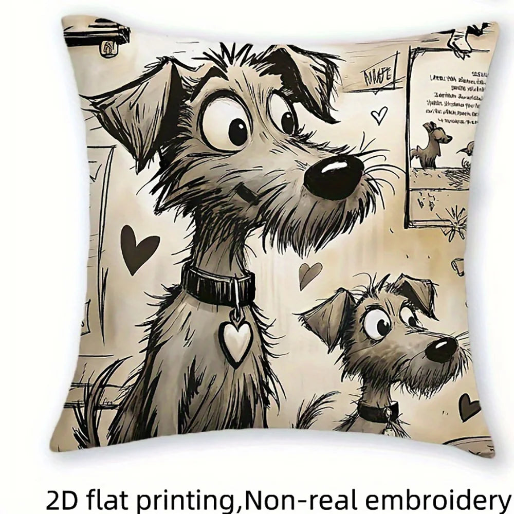 1/4pcs Dog-Patterned Pillowcases