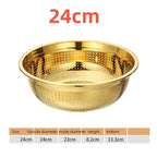 Round Golden Stainless Steel Colander