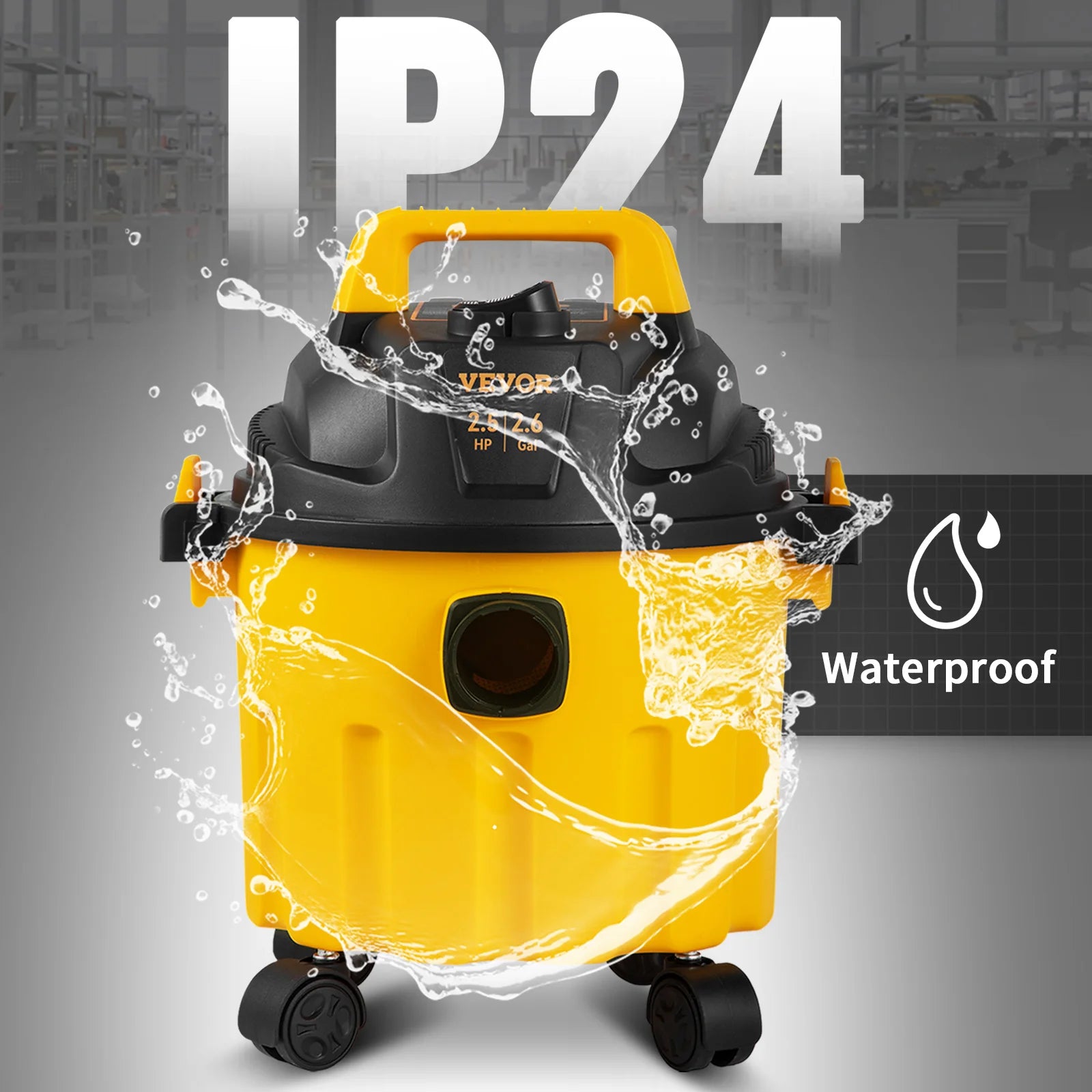 Wet Dry 2.6 Gallon Portable Shop Vacuum